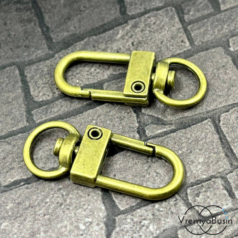 Карабин крупный, 32х12 мм, цв.бронза (1 шт.)