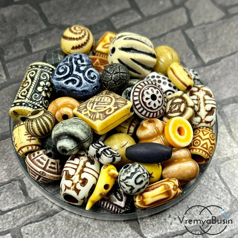 Микс акриловых бусин (упак. ок. 20 шт.)