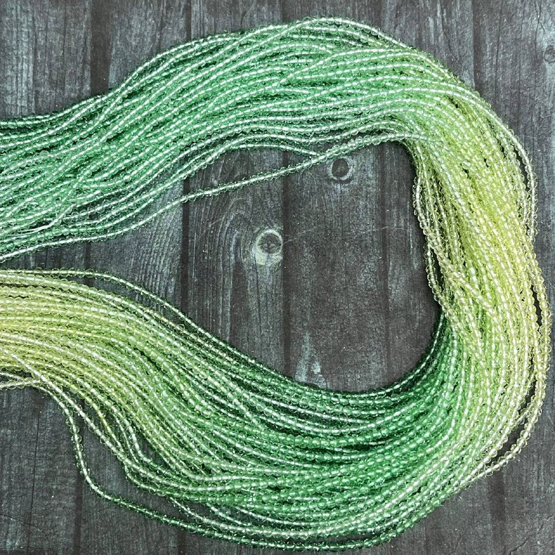 Бусины шарики из стекла с переходом цвета, 2 мм  (нить, ок. 200 шт.)