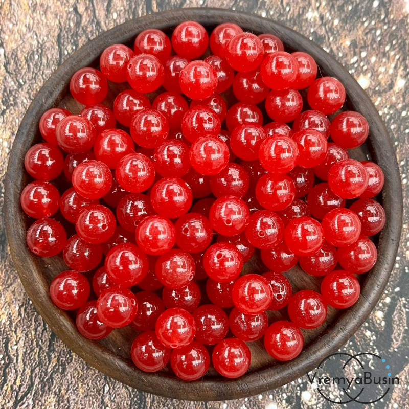 Кварц тонир., полупросверленные бусины шарики 8 мм (1 шт.)