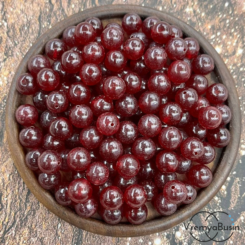 Кварц тонир., полупросверленные бусины шарики 8 мм (1 шт.)