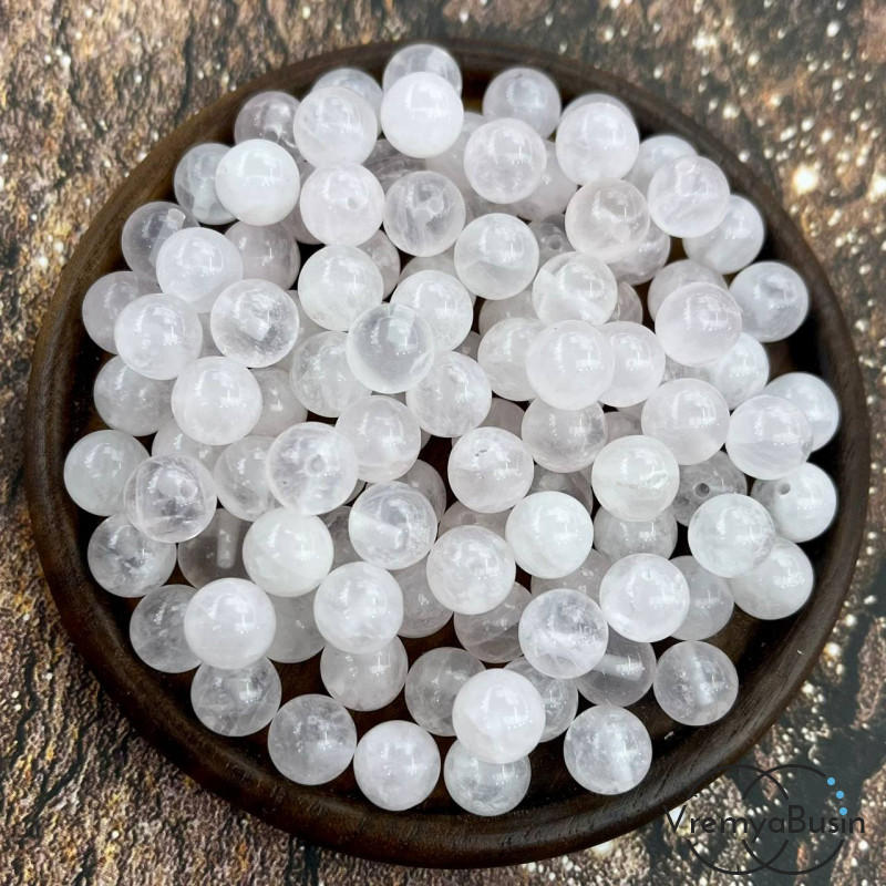 Розовый кварц, полупросверленные бусины шарики 8 мм (1 шт.)