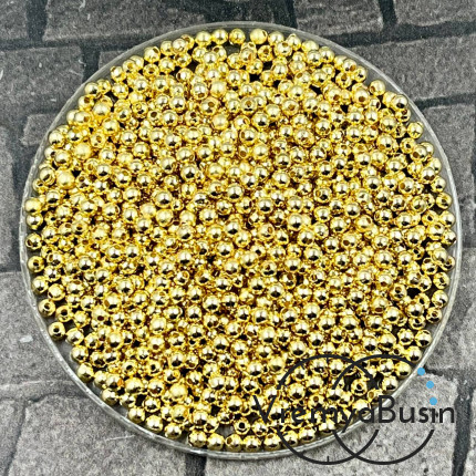 Разделители шарики, 2 мм, цв. КС золото (упак. ок. 250 шт.)