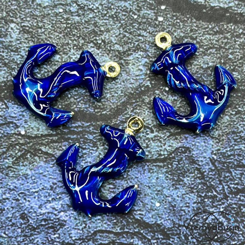 Облегченная подвеска с эмалью, якорь 19х24х4 мм (1 шт.)