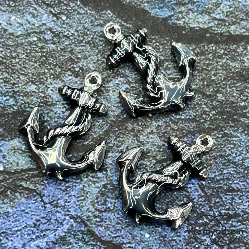 Облегченная подвеска с эмалью, якорь 19х24х4 мм (1 шт.)