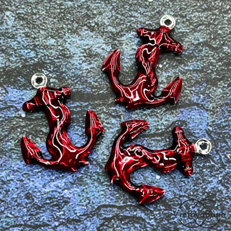 Облегченная подвеска с эмалью, якорь 19х24х4 мм (1 шт.)