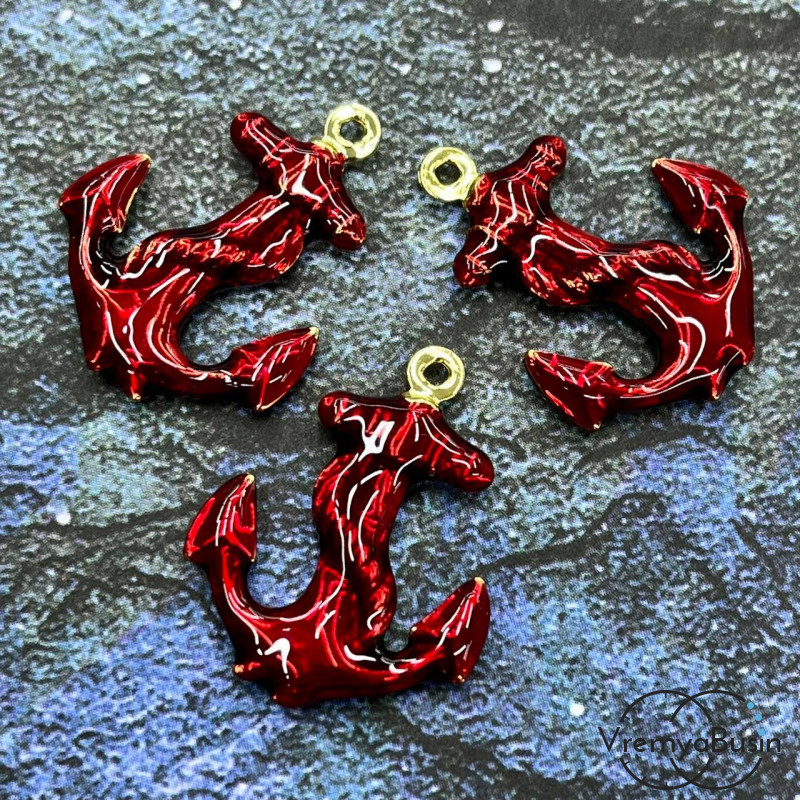 Облегченная подвеска с эмалью, якорь 19х24х4 мм (1 шт.)