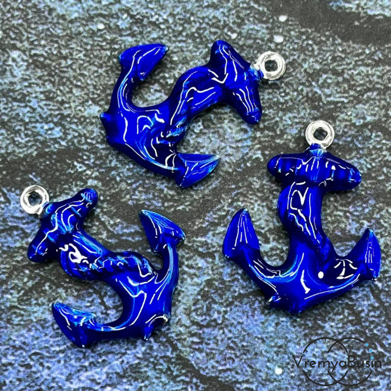 Облегченная подвеска с эмалью, якорь 19х24х4 мм (1 шт.)