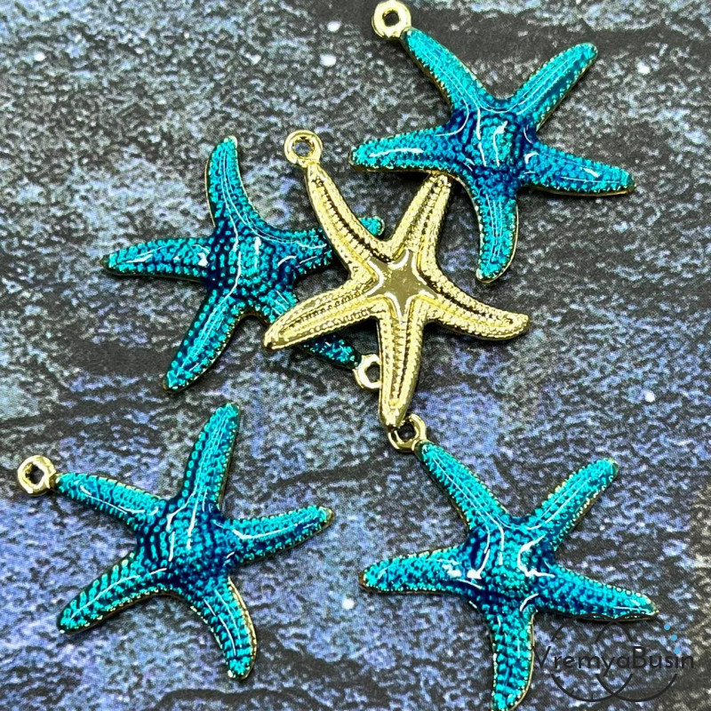 Подвеска с эмалью, морская звезда 21х23 мм (1 шт.)