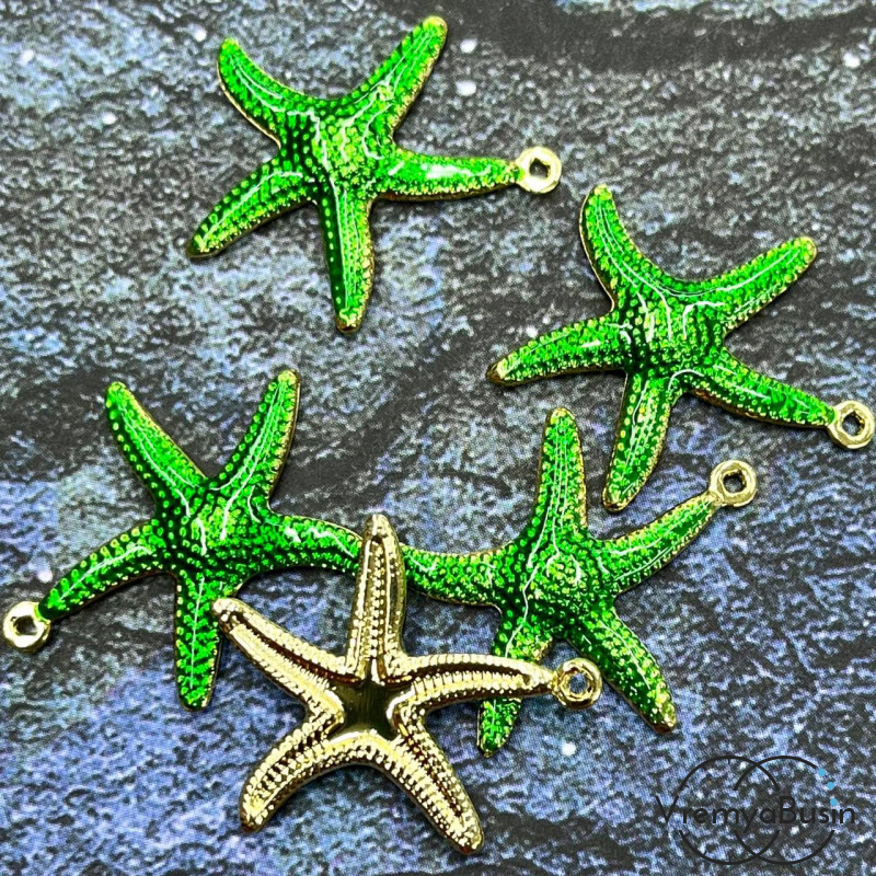 Подвеска с эмалью, морская звезда 21х23 мм (1 шт.)
