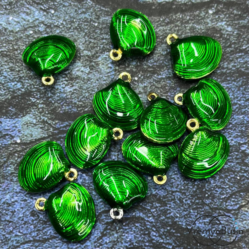 Облегченная подвеска с эмалью, ракушка 13х14х4 мм (1 шт.)