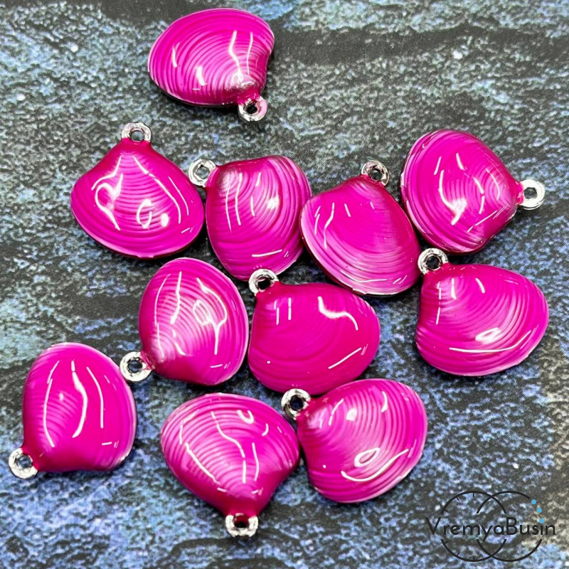 Облегченная подвеска с эмалью, ракушка 13х14х4 мм (1 шт.)