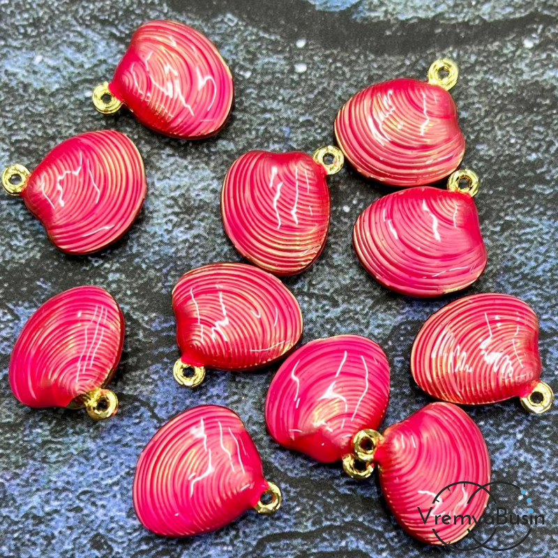 Облегченная подвеска с эмалью, ракушка 13х14х4 мм (1 шт.)