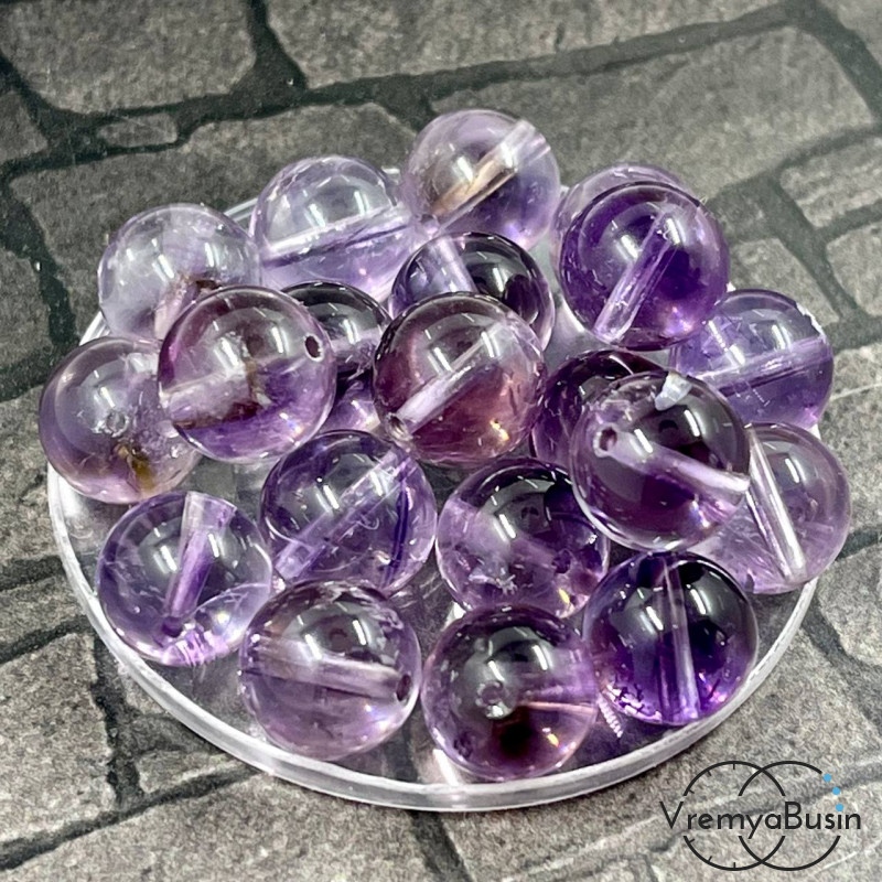Аметист лавандовый прозрачный, шарик гладкий 6-8-10 мм (1 шт.)