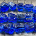 Аква-кварц, необработанный кусочек, ок. 20 мм, цв.  синий    (1/2 нити, ок. 10 шт.)