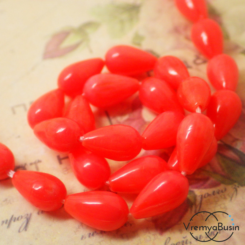 Коралл капля натуральный. Оранжевый 5х9мм Коралл капля натуральный. Оранжевый 5х9мм