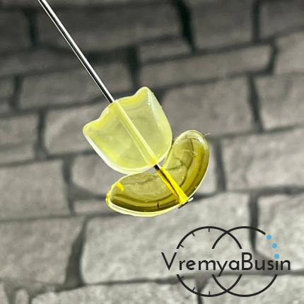 Бусины из гладкого стекла "Тюльпан", 13х14 мм (1 компл.)