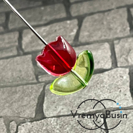 Бусины из гладкого стекла "Тюльпан", 13х14 мм (1 компл.)