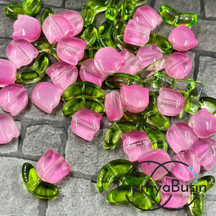 Бусины из гладкого стекла "Тюльпан", 13х14 мм (1 компл.)