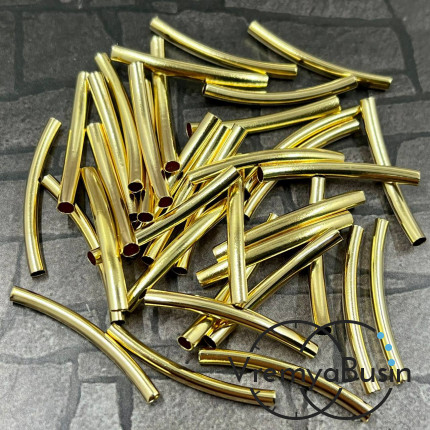 Трубочки-разделители гладкие, 3х30 мм, цв. КС золото  (упак. 10 шт.)