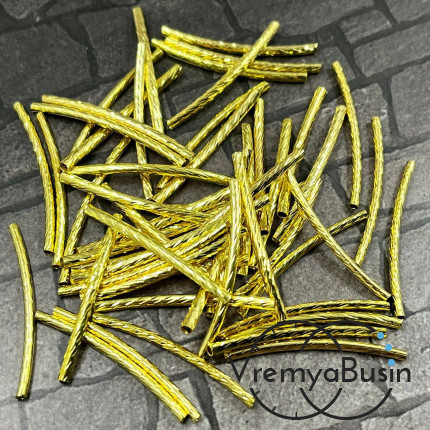 Трубочки-разделители рифленые, 2х30 мм, цв. золото  (упак. 10 шт.)