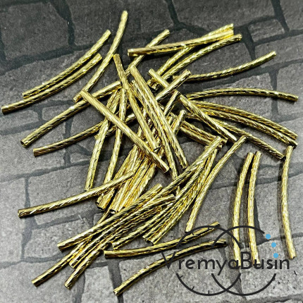 Трубочки-разделители рифленые, 2х30 мм, цв. КС золото (упак. 10 шт.)