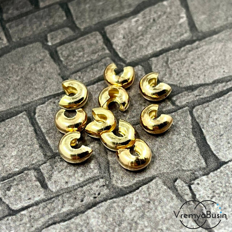 Покрытие для кримпов, 4х6 мм цв. КС ЗОЛОТО (упак. 10 шт.)