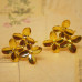 Швензы гвоздики "Цветы", 15х14 мм, цв. золото (1 пара)