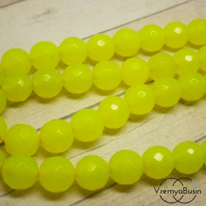 Агат граненый 8 мм, цв. Лимонный (1 шт.)