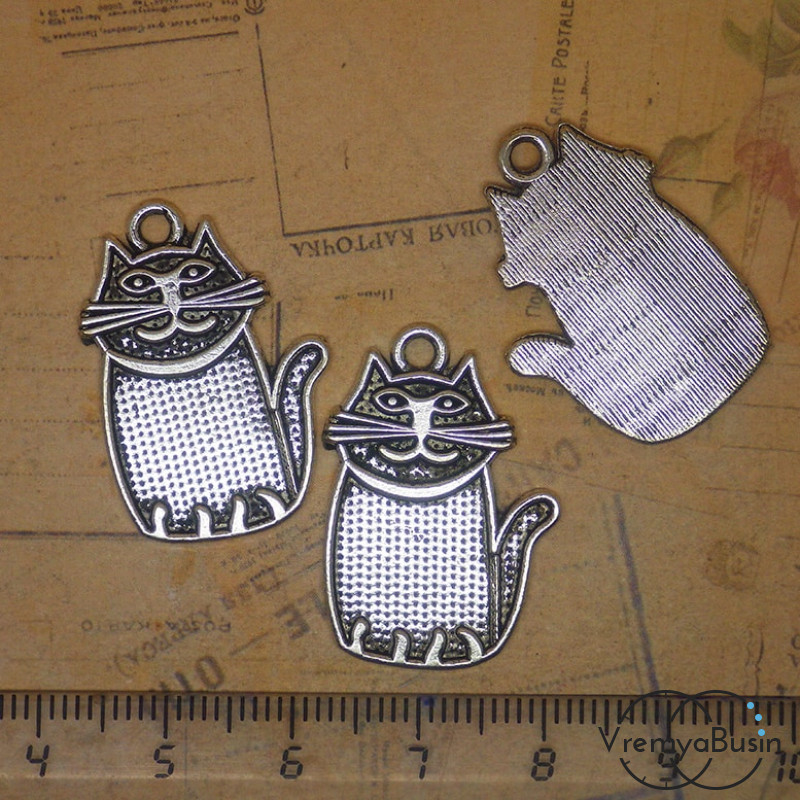 Кот. Подвеска под серебро