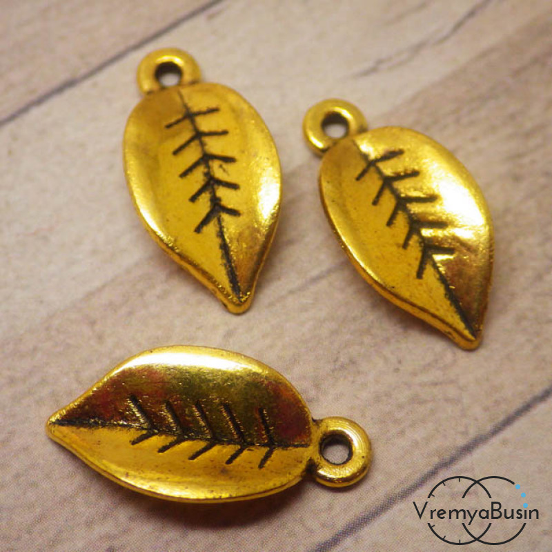 Лист. Подвеска под золото