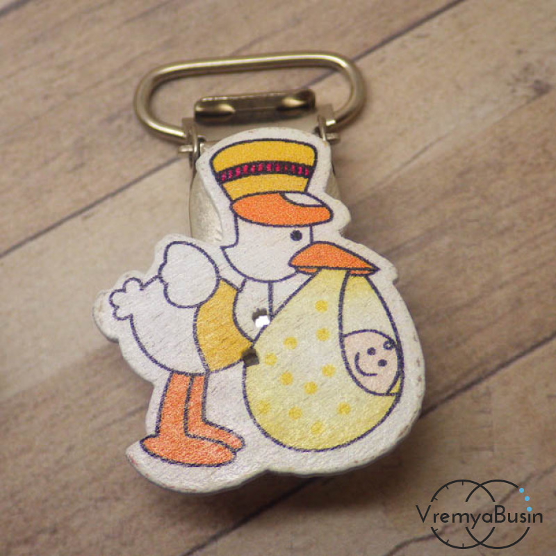 Держатель клипса для соски "Аист"