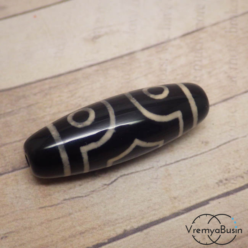 Тибетская бусина Дзи "3-глазая" (1 шт.)