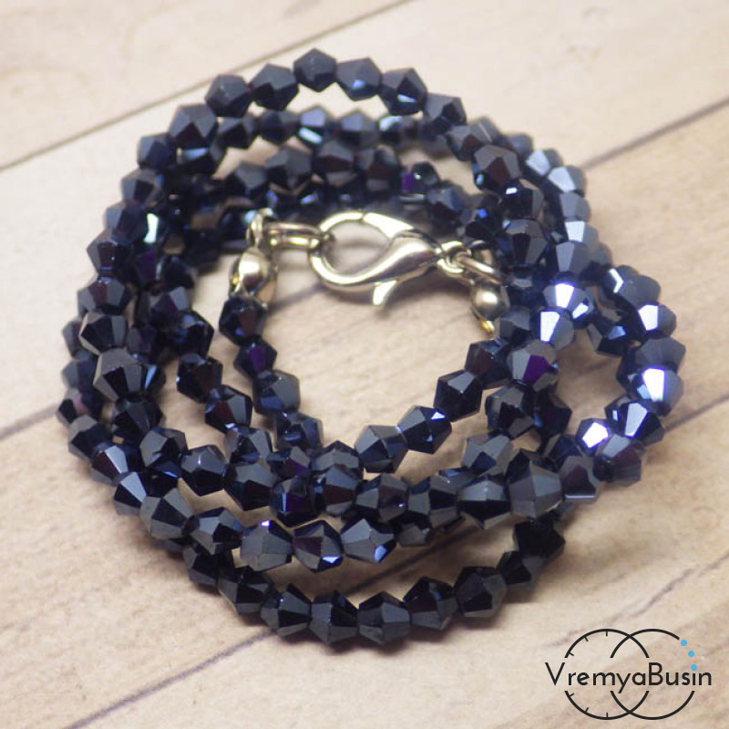 Биконусы граненое стекло 3 мм (нить  150 шт.)