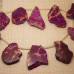 Варисцит, крупные плоские бусины-подвески, цвет фиолетовый