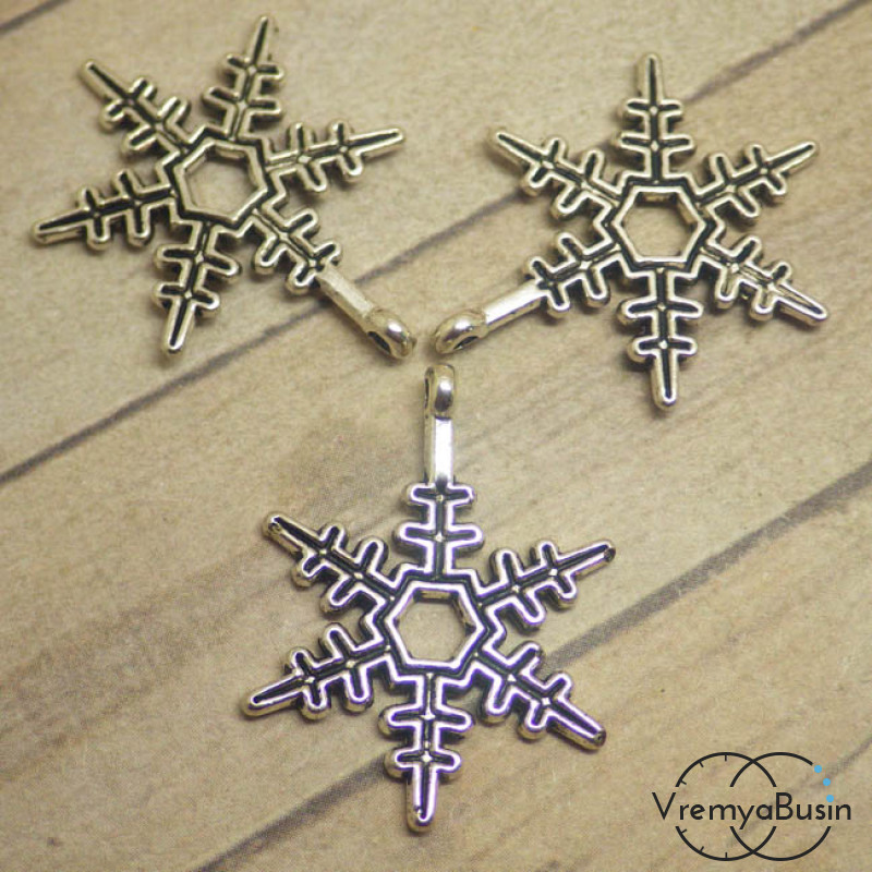 Снежинка. Подвеска под серебро
