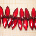 Бусины бриолетты из граненого стекла "Лепесток", 7х22 мм, цвет красный