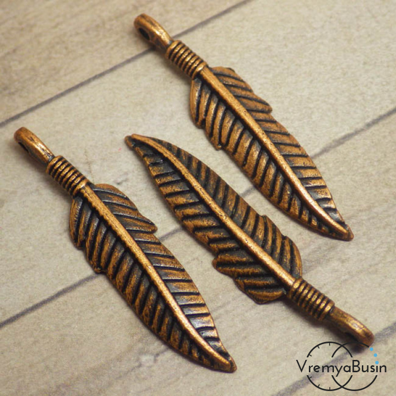 Перо. Подвеска под медь