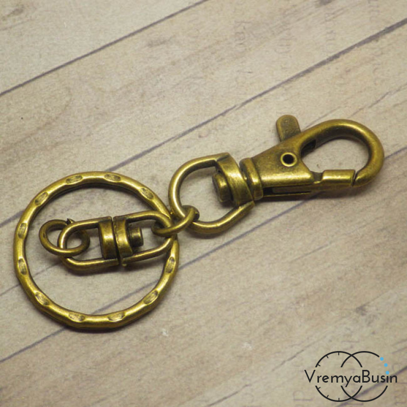 Основа для брелока с карабином, цвет бронза