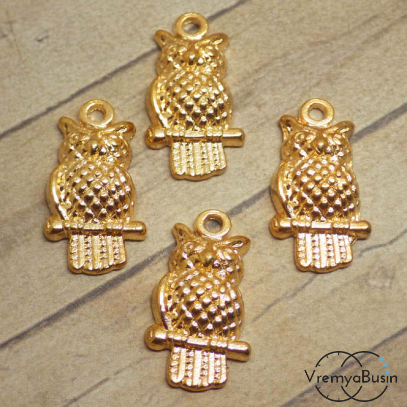 Сова. Подвеска под розовое золото