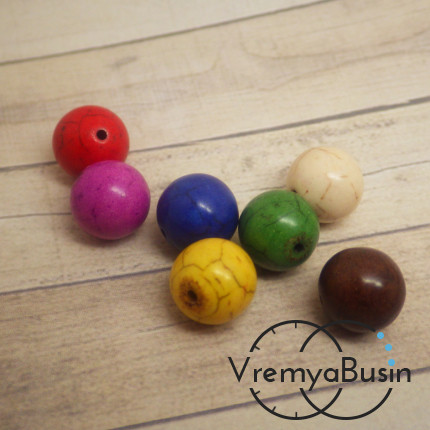 Бусина из говлита шарик разные цвета 10 мм