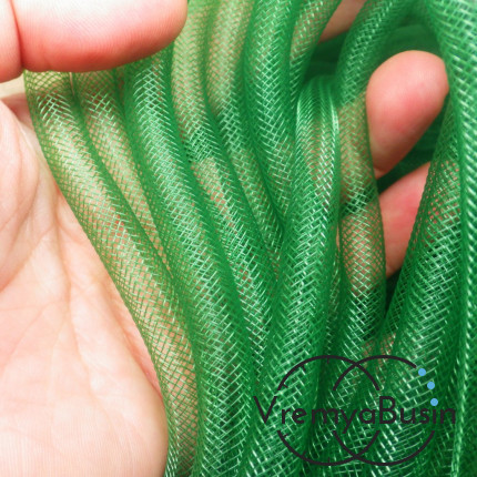 Полый шнур из нейлоновой сетки, 8 мм, цв. зеленый (1 м.)