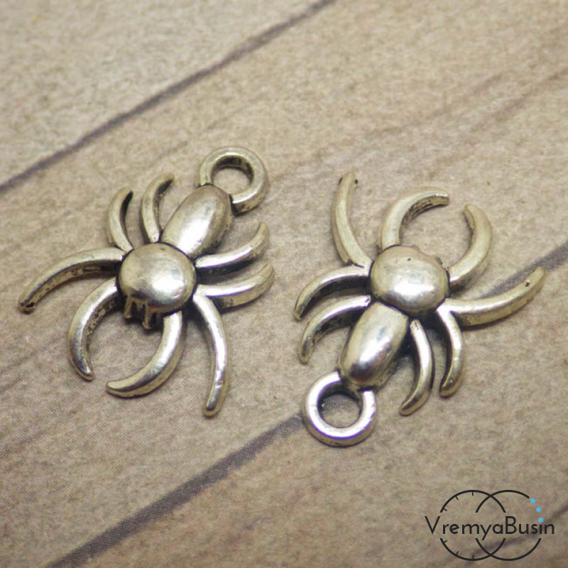 Паук. Подвеска под серебро