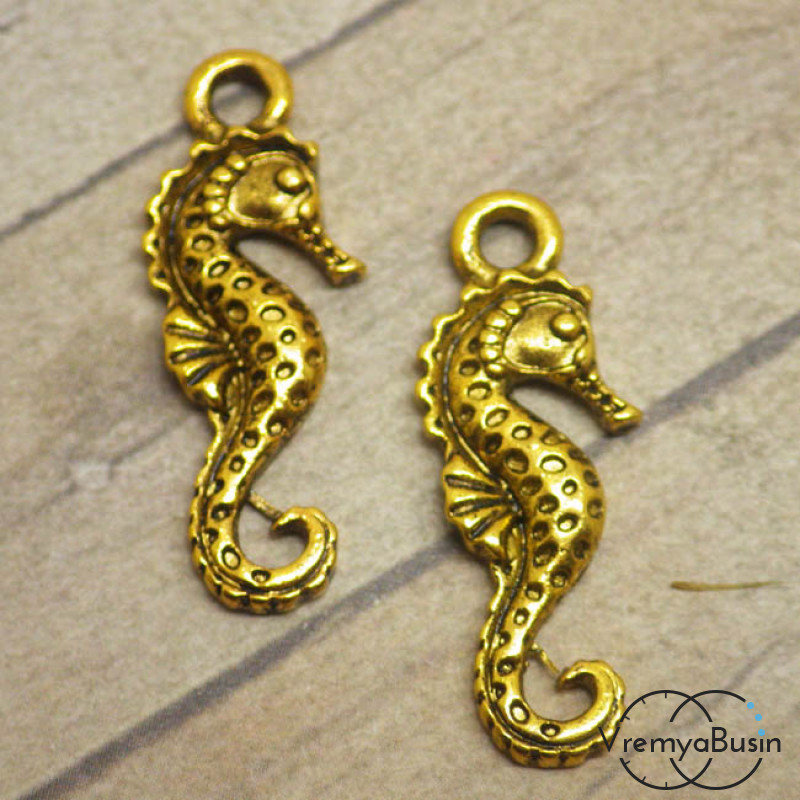 Морской конек. Подвеска под золото