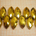 Бусины бриолетты из граненого стекла "Лепесток", 12х25 мм, цвет золото