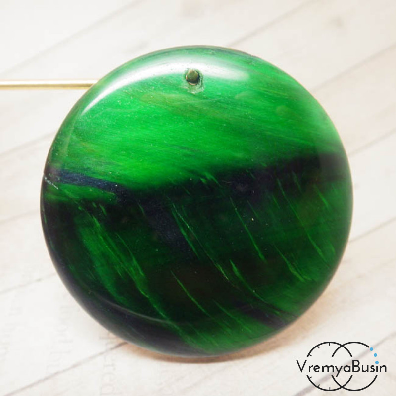 Подвеска из камня. Кошачий глаз кварцевый, цвет зеленый