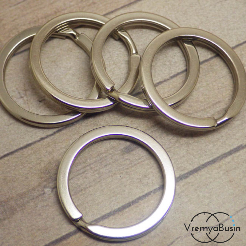 Кольцо для брелока плоское, цвет серебро, 2х25 мм (1 шт.)