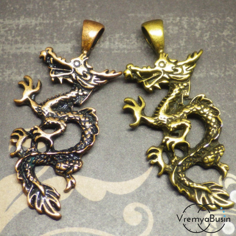 Дракон. Подвеска под  бронза, медь 