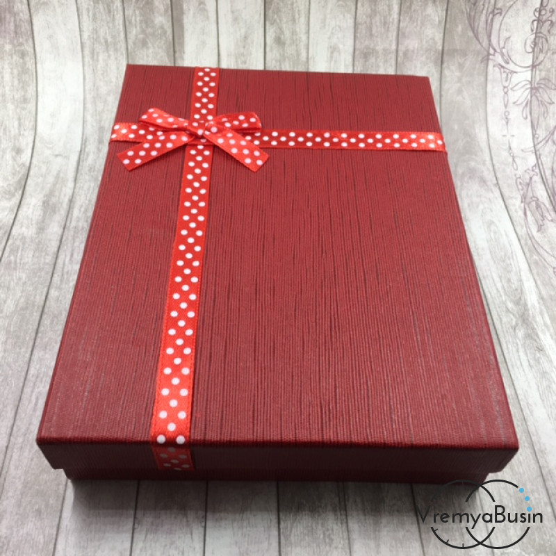 Большая подарочная коробка для украшений, 12х16х3 см, цвет КРАСНЫЙ