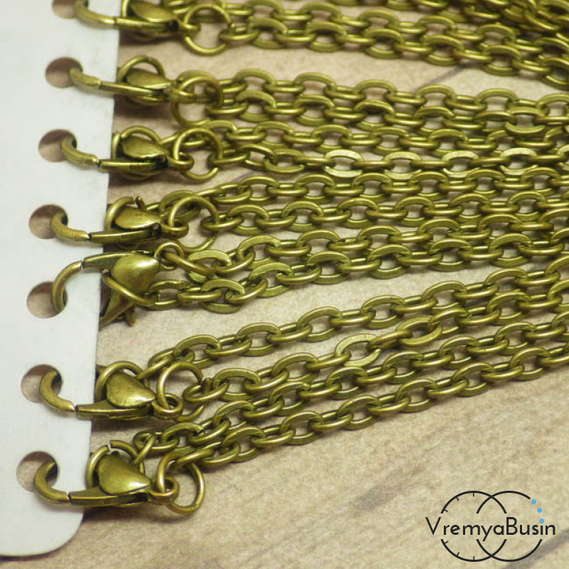 Цепочка гладкая. Цвет бронза 50 см.
